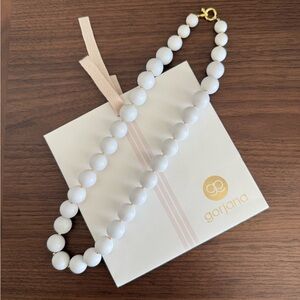 Gorjana Classic White and Gold Beaded Necklace